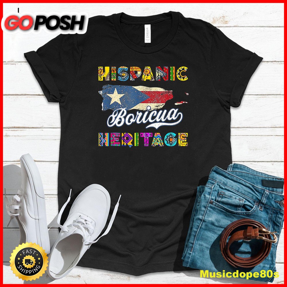 Women Men National Hispanic Heritage Month Puerto Rico Flag T-Shirt