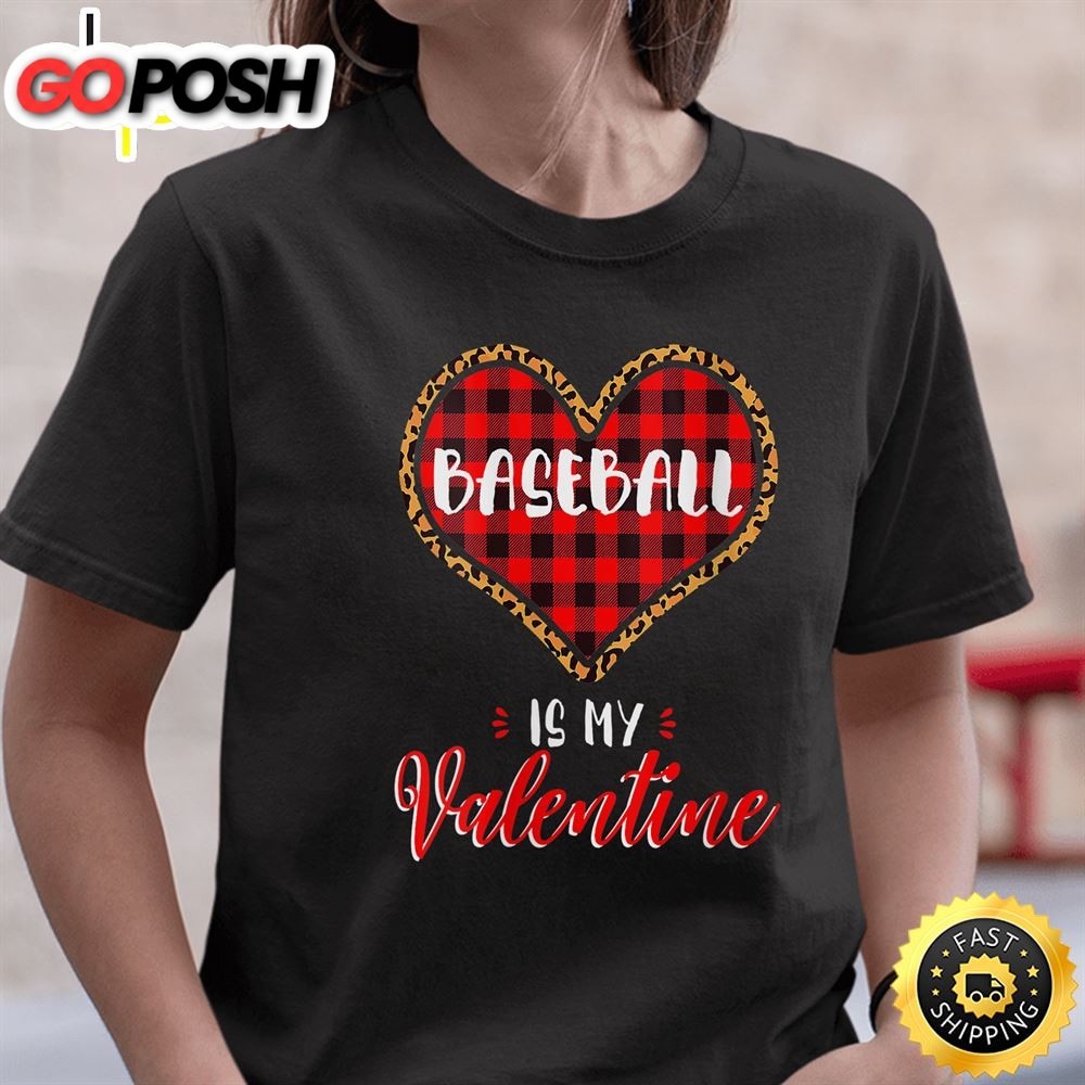 Womens Happy Valentines Day 2025 Baseball Is My Valentine Day T-Shirt