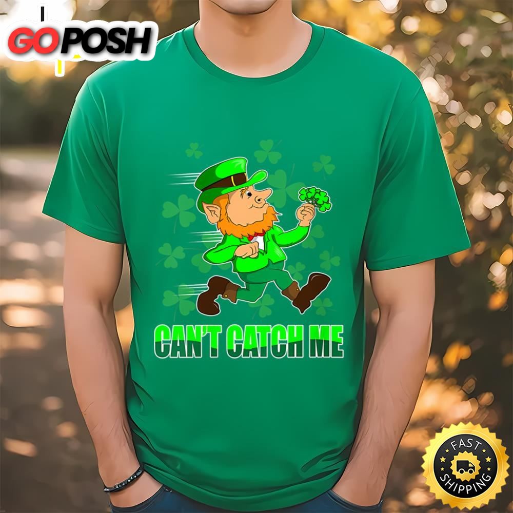 Womens Leprechaun Running For St Patricks Day Cant Catch Me T-Shirt