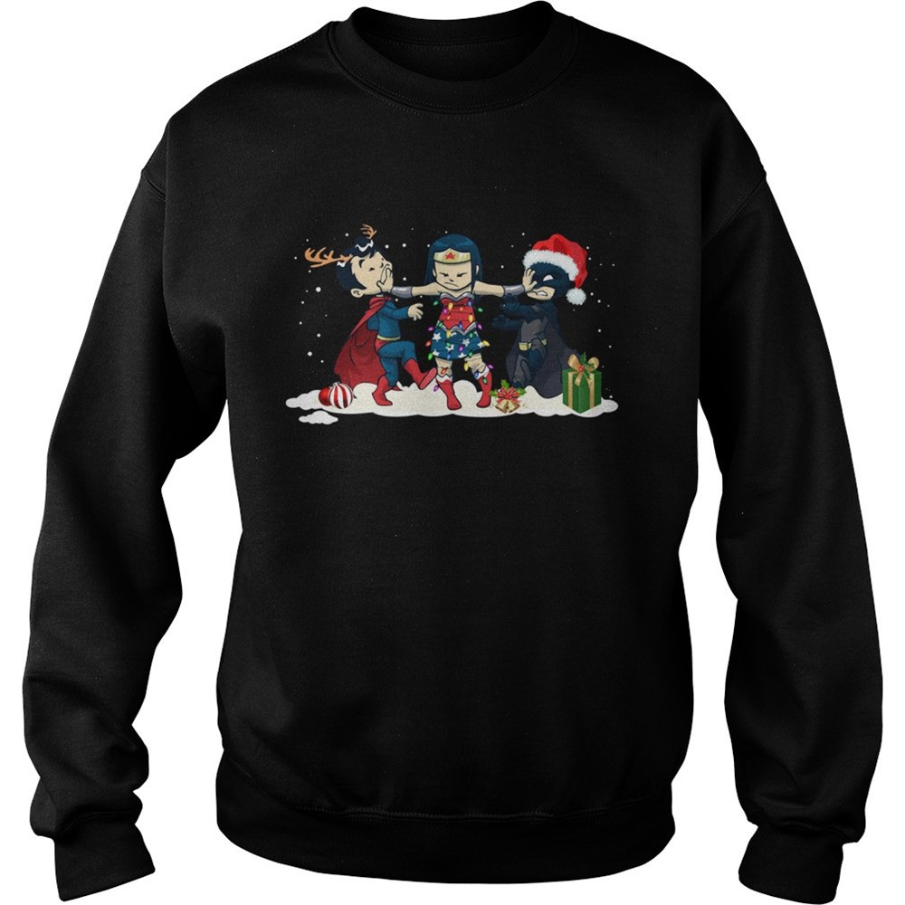 Wonder Woman Captain America Batman and Superman Christmas shirt