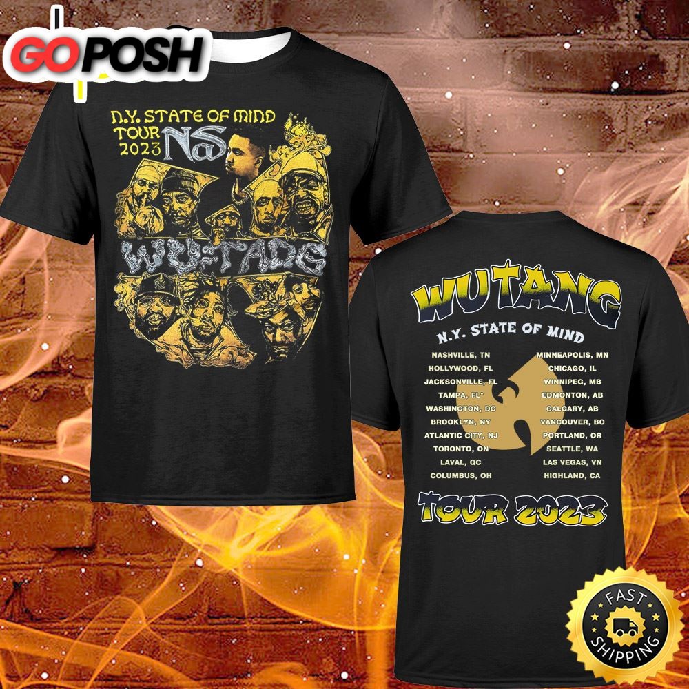 Wu-tang And Nas N.Y State Of Mind Tour 2023 Member North American Dates T-shirt