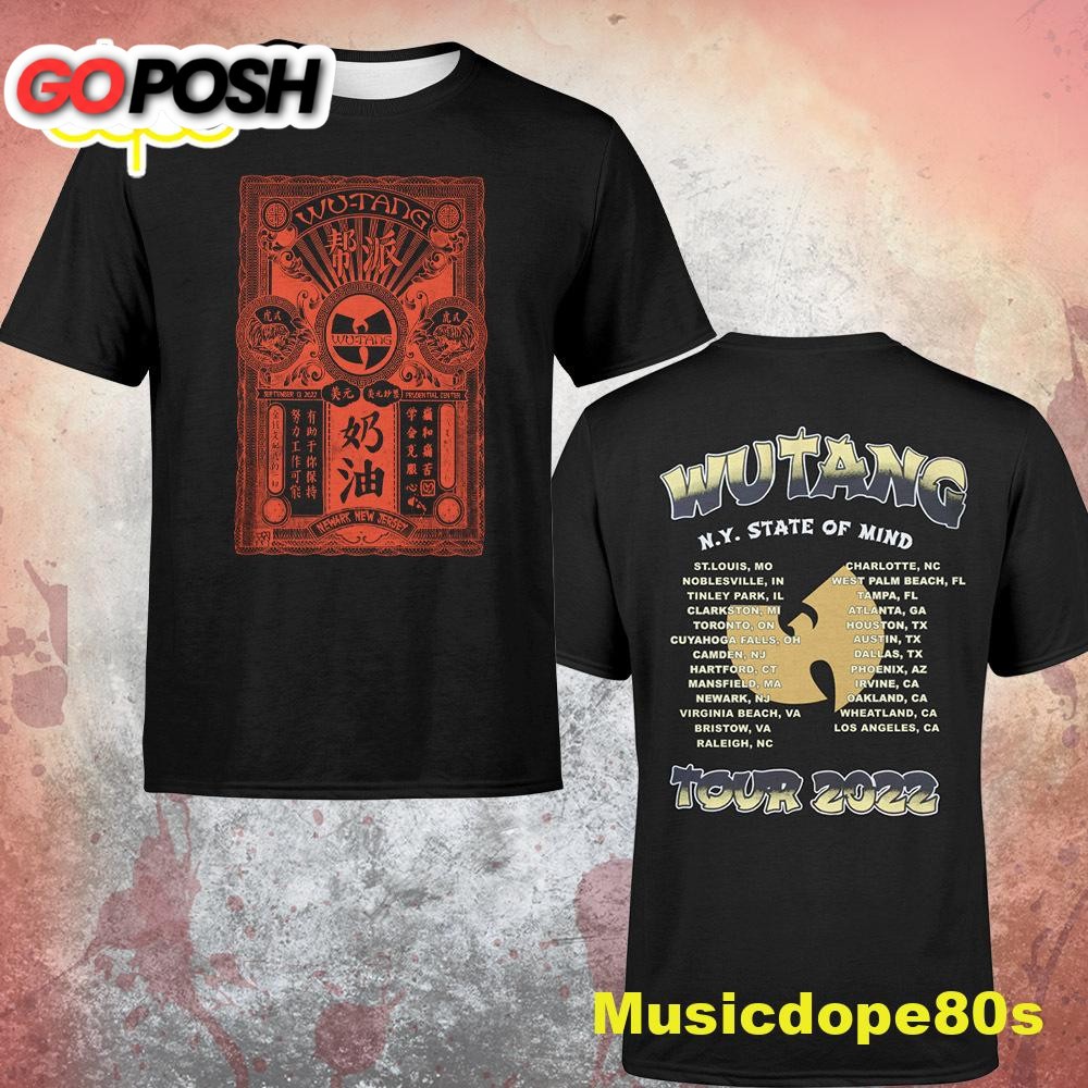 Wu-tang Clan And Nas New York State Of Mind Show 2022 Dates Tshirt
