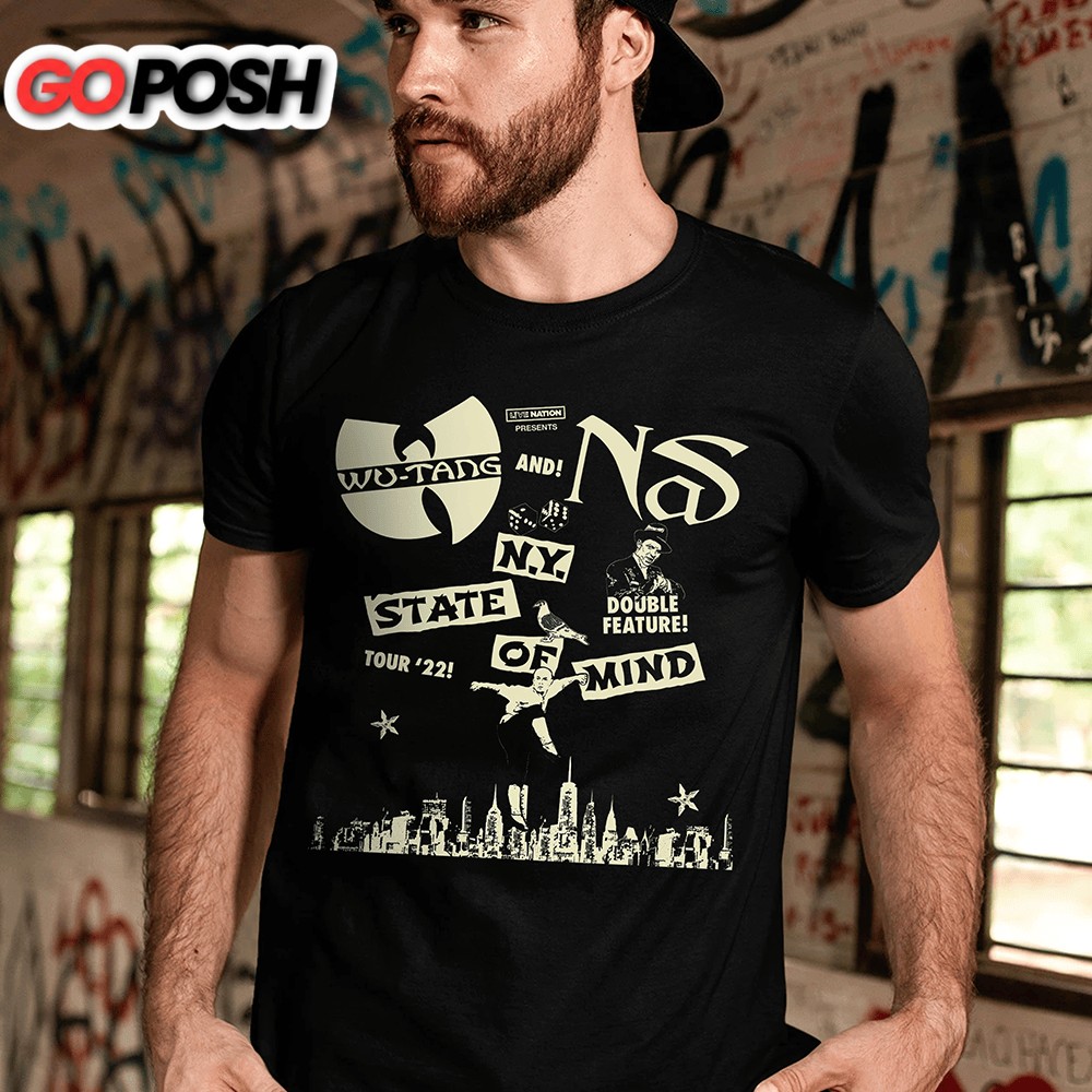 Wu-tang Clan And Nas New York State of Mind Tour Black T-shirt