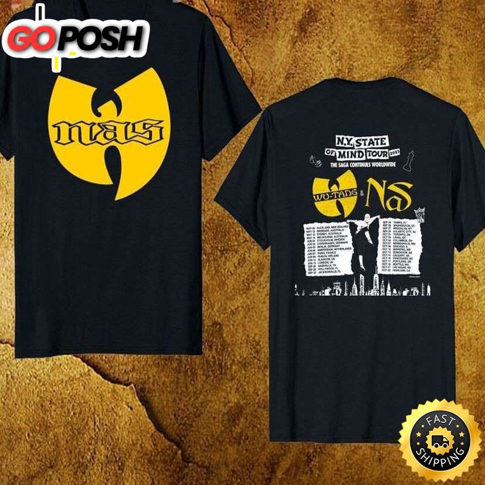 Wu-Tang Clan & Nas Ny State Of Mind Tour 2023 Merch, Wu-Tang Clan & Nas World Tour 2023 Unisex Tshirt