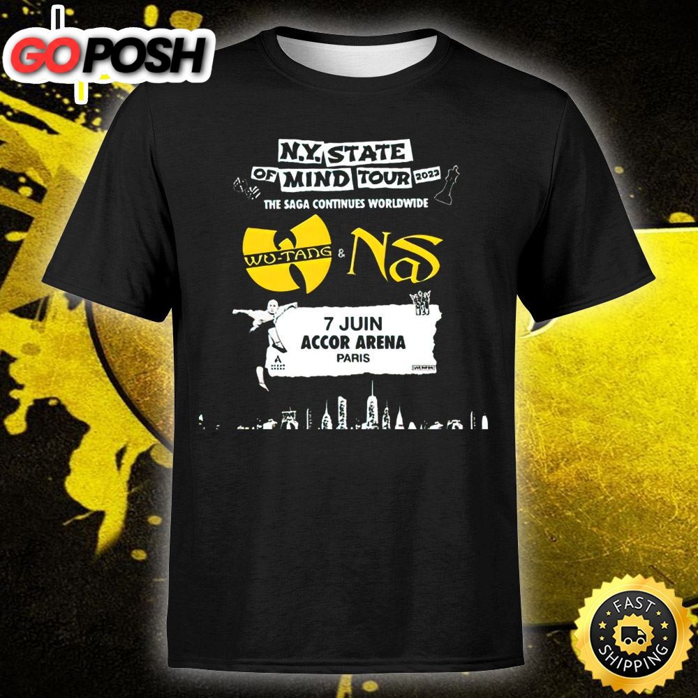 Wu-tang Clan & Nas – Ny State Of Mind Tour Arena En 2025 Unisex Tshirt