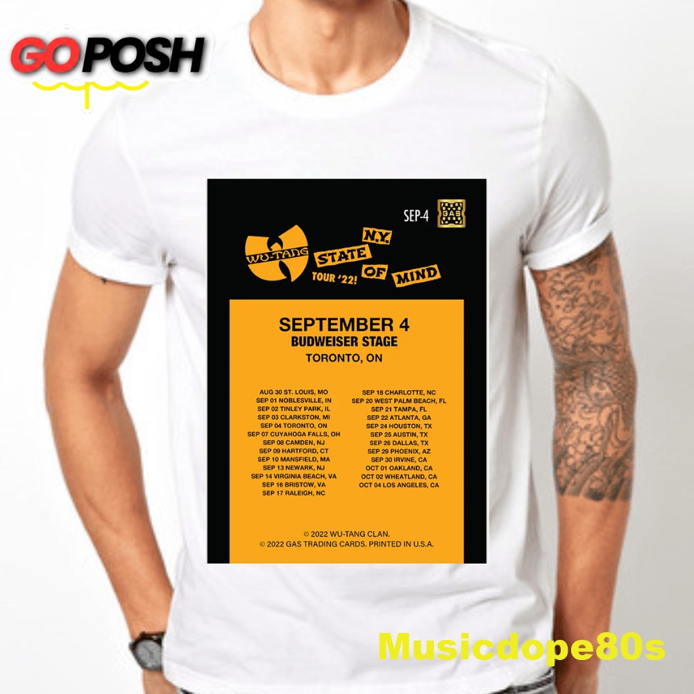Wu-Tang Clan Tour September 4, 2025 Toronto Unisex Tshirt