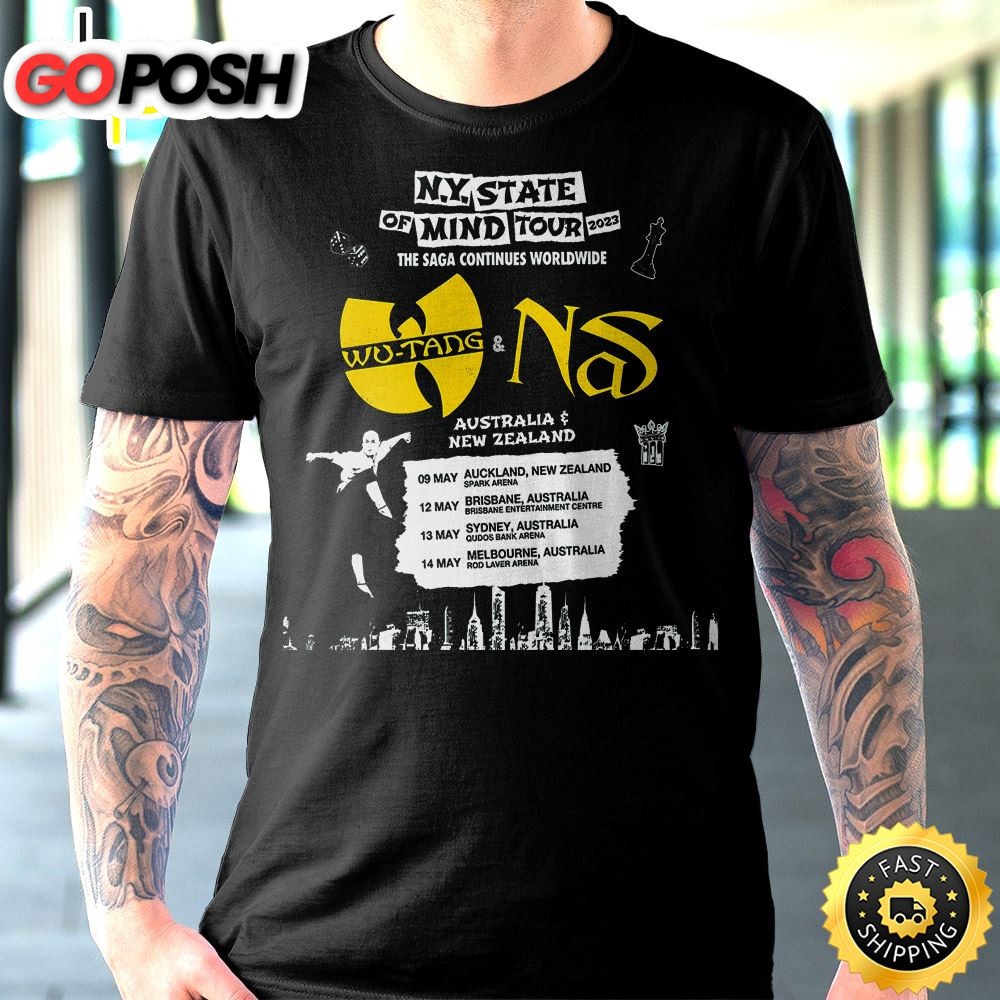 Wutang And Nas N.Y State Of Mind Tour 2023 Australia & New Zealand Unisex Tshirt