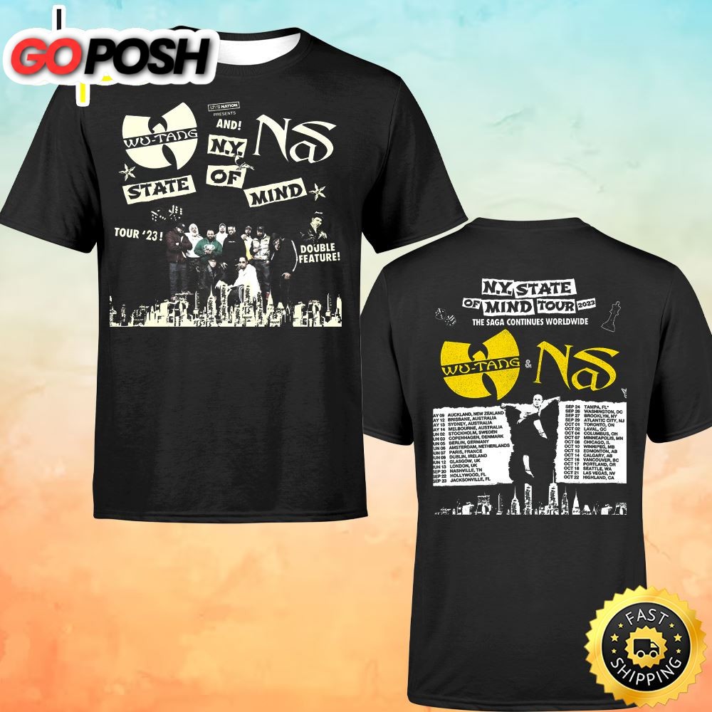 Wutang & Nas N.Y State Of Mind Tour 2023 Couple The Saga Continues Worldwide Unisex T-shirt