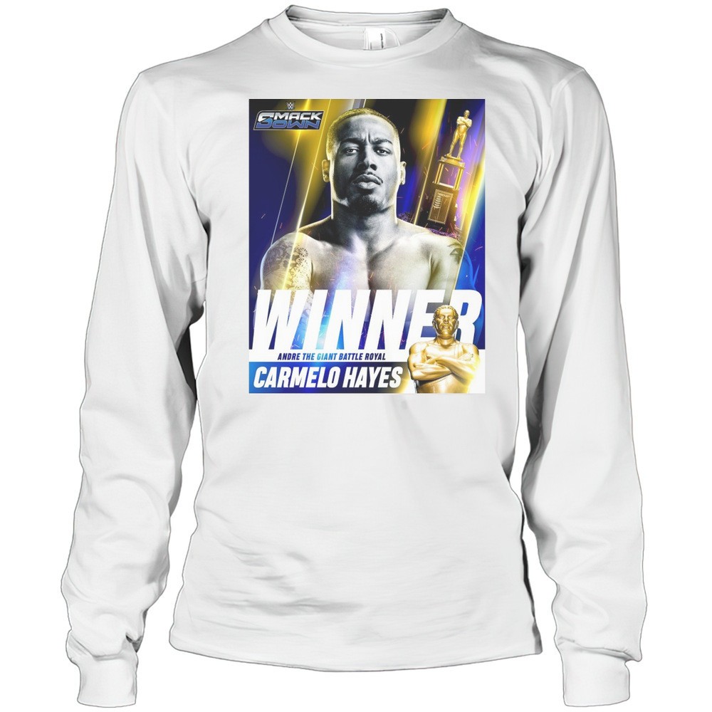 wwe-smackdown-carmelo-hayes-2025-andre-the-giant-battle-royal-winner-2025-poster-gqribdv9 Wwe Smackdown Carmelo Hayes 2025 Andre The Giant Battle Royal Winner 2025 Poster T-shirt