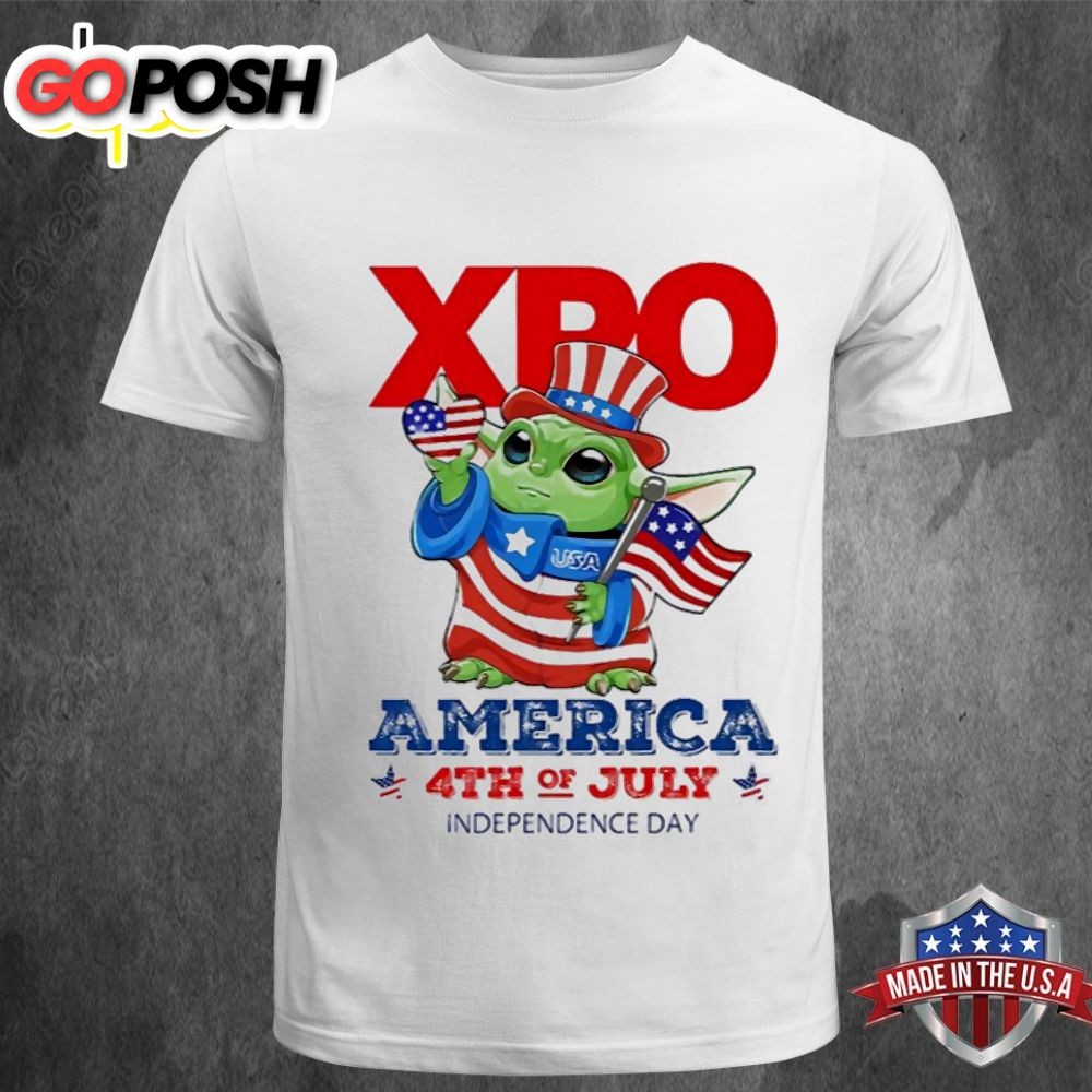 XPO Baby Yoda America 4th Of July Independence Day 2025 Shirt