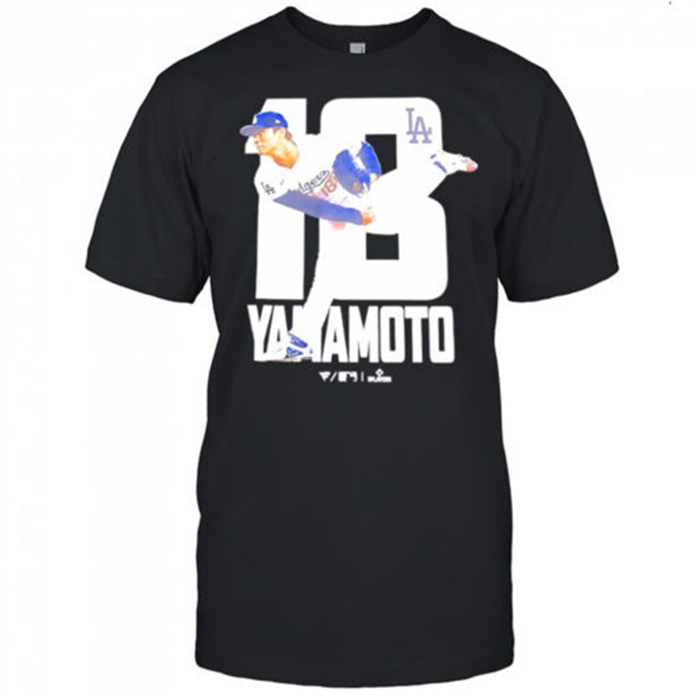 yamamoto-number-18-pitcher-for-the-los-angeles-dodgers-shirt-8918hl73 Yamamoto number 18 pitcher for the Los Angeles Dodgers shirt