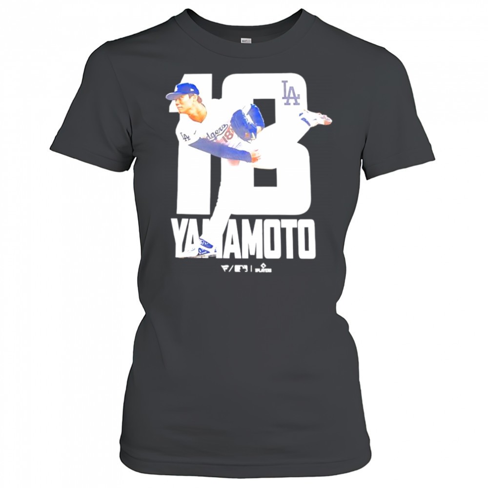 yamamoto-number-18-pitcher-for-the-los-angeles-dodgers-shirt-8918hl73 Yamamoto number 18 pitcher for the Los Angeles Dodgers shirt