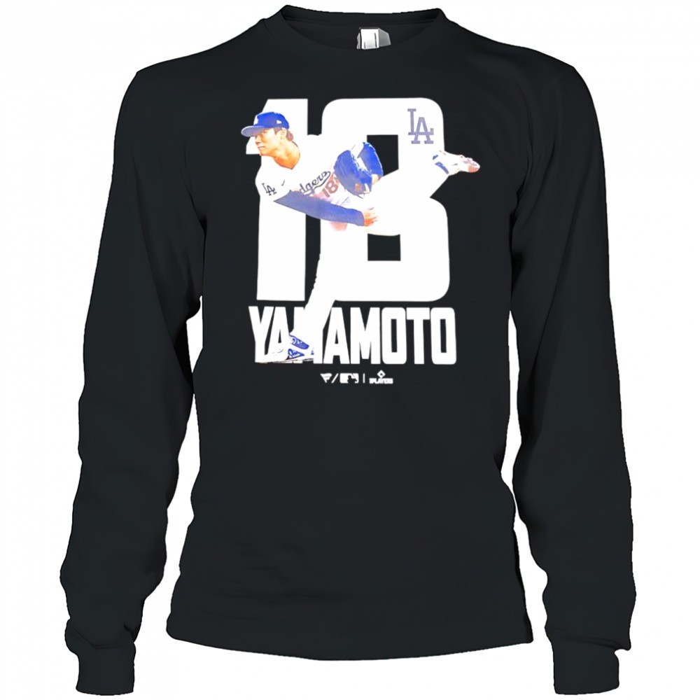 yamamoto-number-18-pitcher-for-the-los-angeles-dodgers-shirt-8918hl73 Yamamoto number 18 pitcher for the Los Angeles Dodgers shirt