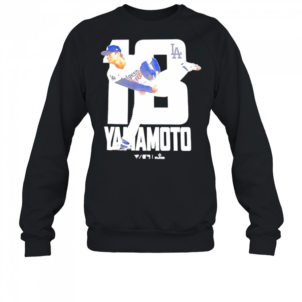 yamamoto-number-18-pitcher-for-the-los-angeles-dodgers-shirt-8918hl73 Yamamoto number 18 pitcher for the Los Angeles Dodgers shirt