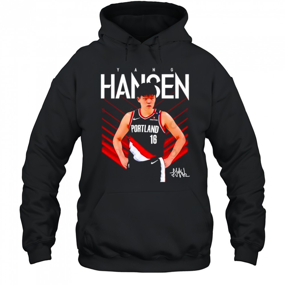 Yang Hansen Portland Trail Blazers signature shirt