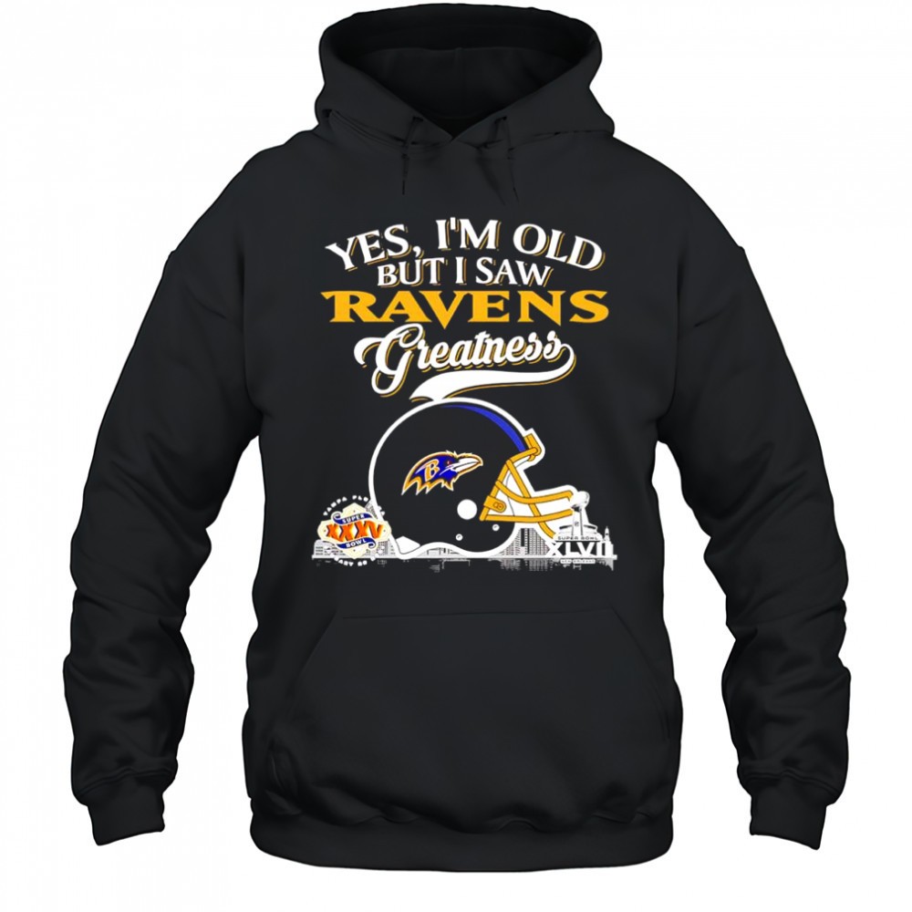 Yes im old but i saw Baltimore Ravens Greatness helmet logo shirt