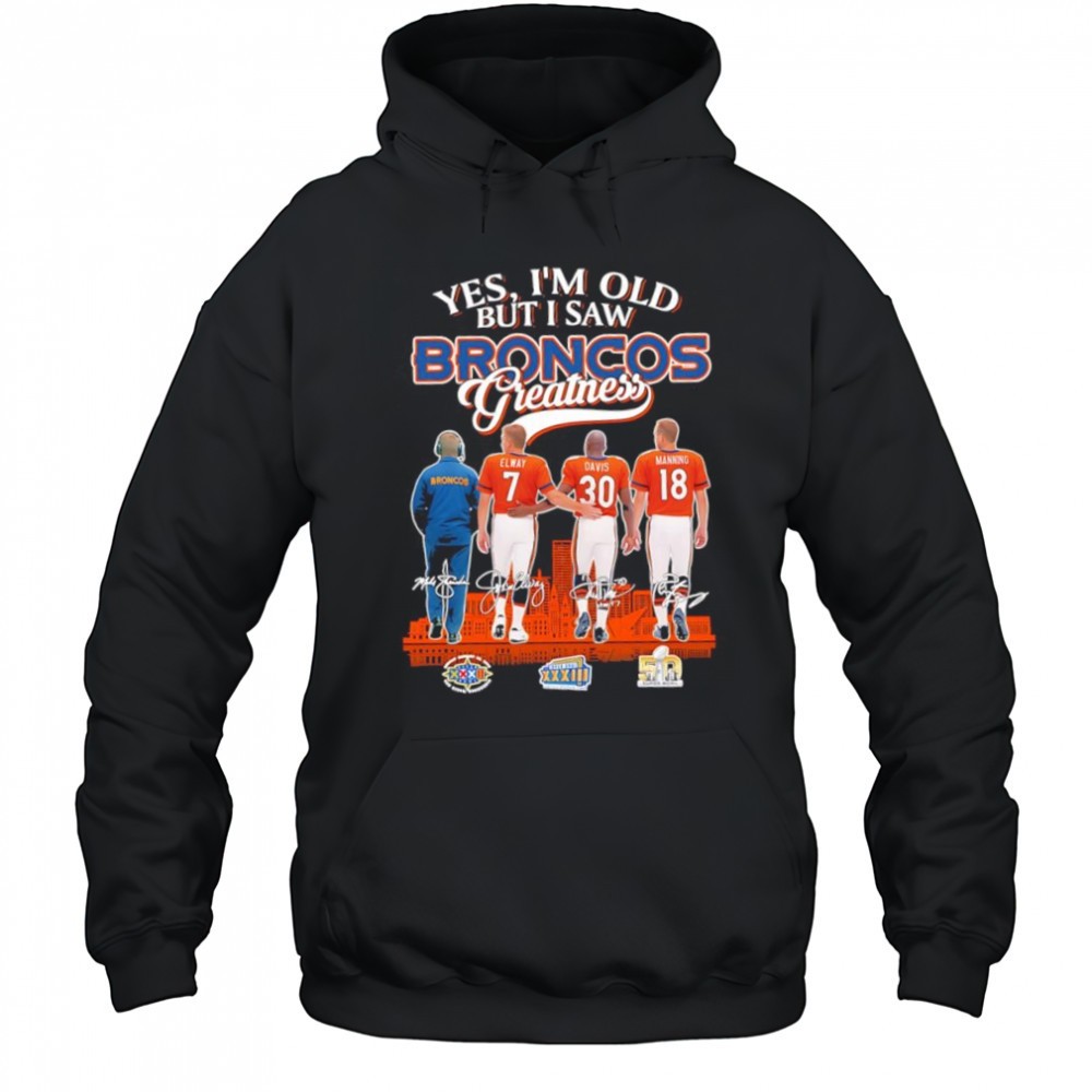 Yes im old but i saw Denver Broncos greatness Mike Shanahan coach Super Bowl signatures shirt