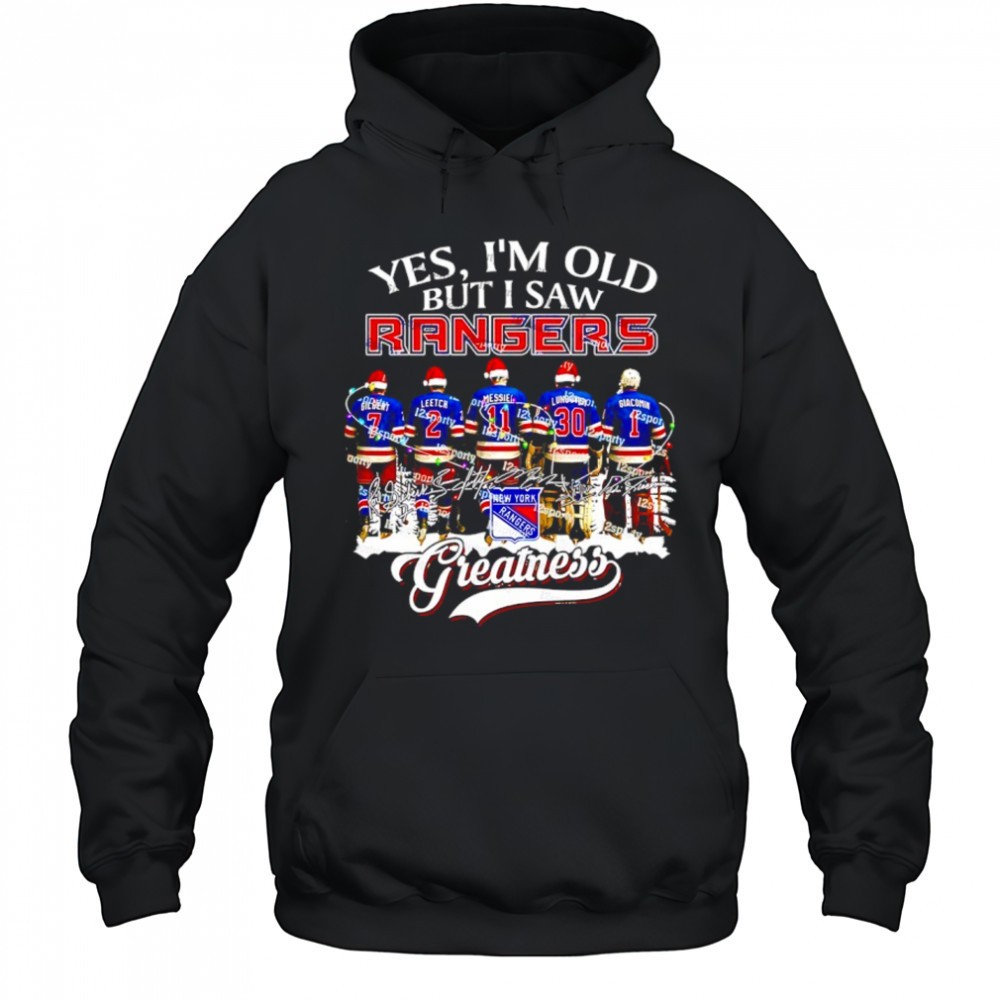 Yes im old but i saw New York Rangers greatness legends Christmas signatures shirt