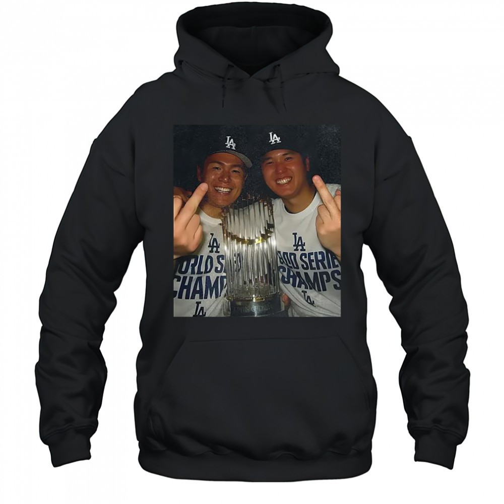 Yoshinobu Yamamoto and Shohei Ohtani World Series Champions 2025 middle finger shirt