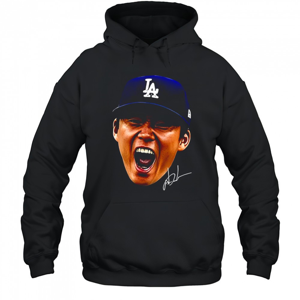 Yoshinobu Yamamoto World Series Champions 2025 big head signature shirt