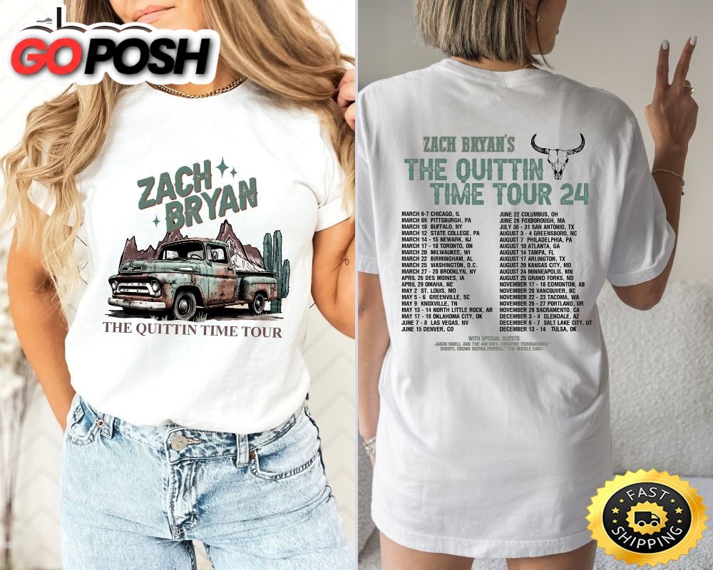 Zach Bryan The Quitting Time Tour 2024 Shirt