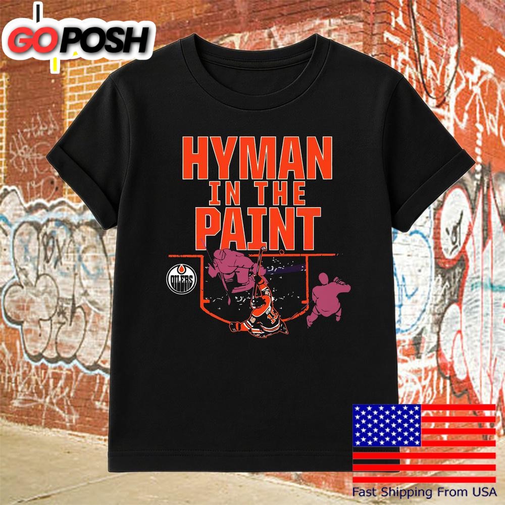 Zach Hyman Edmonton Oilers In The Paint T-Shirt