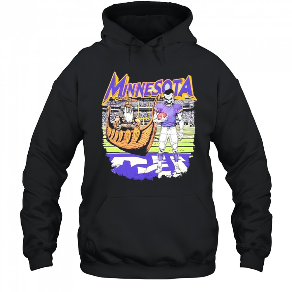 Zombie Minnesota Viking football ship retro style shirt